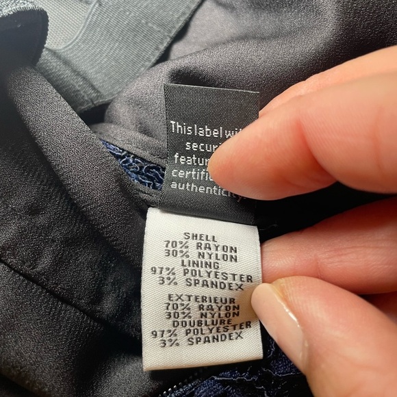 Diane Von Furstenberg Walker, navy blue lace strapless dress sz 8 - Picture 11 of 14